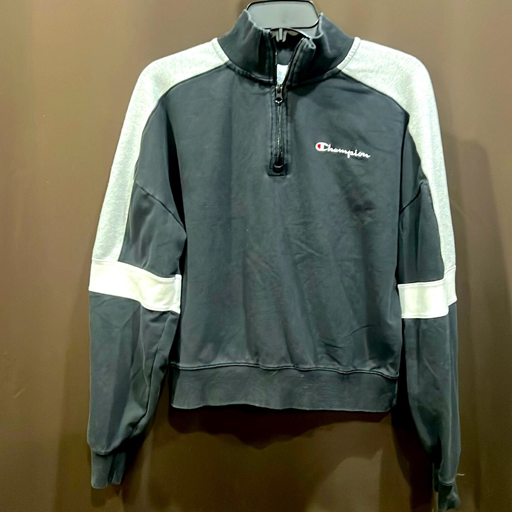 Champion Women's Campus Quarter Zip Sweatshirt with Taping, Size M
